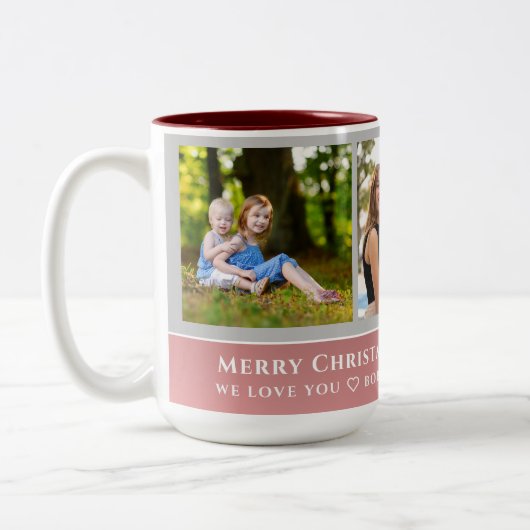 Trendy Imitats Rose Gold Script | Best Sisters Fot Zweifarbige Tasse (Links)