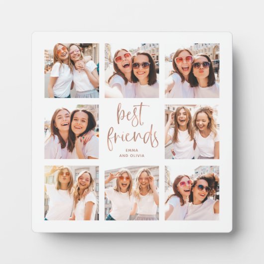 Trendy Imitats Rose Gold Script | Foto der besten  Fotoplatte (Vorderseite)