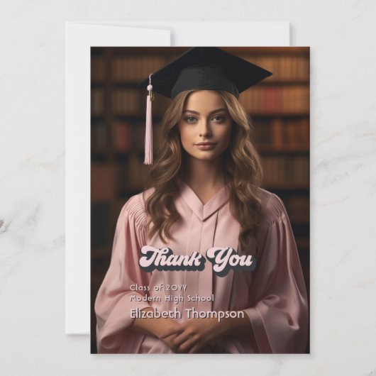 Trendy in meinem Grad-Ära-Abschluss Dankeskarte (Vorderseite)
