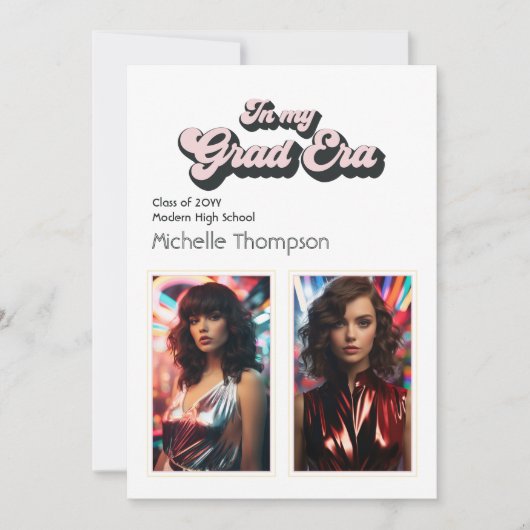 Trendy in meiner Graduiertenparty Einladung (Vorderseite)