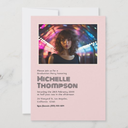 Trendy in meiner Graduiertenparty Einladung (Rückseite)