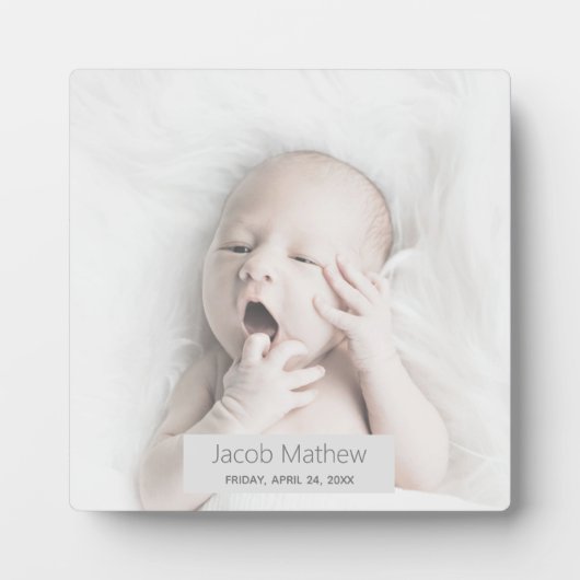 Trendy Individuelle Name Baby Foto Fotoplatte (Vorderseite)