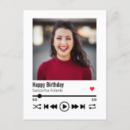 Trendy Individuelle Name Happy Birthday Foto Postkarte