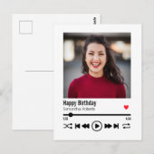 Trendy Individuelle Name Happy Birthday Foto Postkarte (Vorne/Hinten)