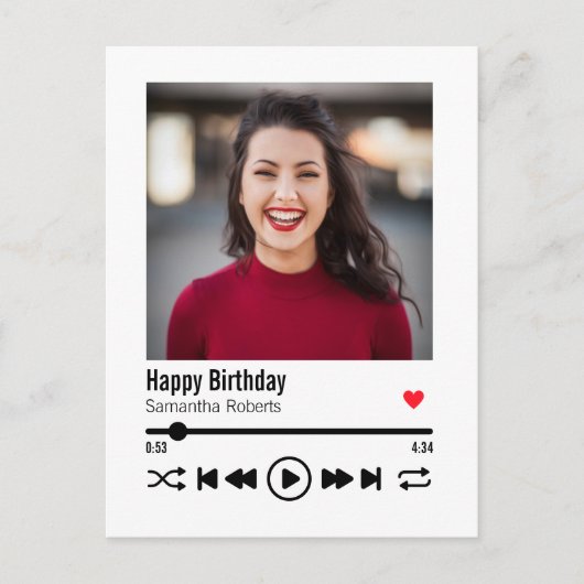 Trendy Individuelle Name Happy Birthday Foto Postkarte (Vorderseite)
