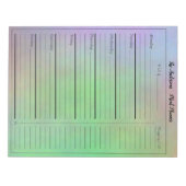 Trendy Individuelle Name Meetingplaner auf Rainbow Notizblock (Vorderseite)