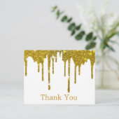 Trendy Inexpensiv Gold Glitzer Black Danke, Pos Postkarte (Stehend Vorderseite)