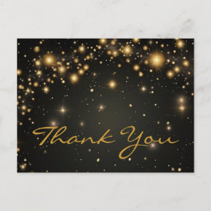 Trendy Inexpensiv Gold Glitzer Black Vielen Dank Postkarte