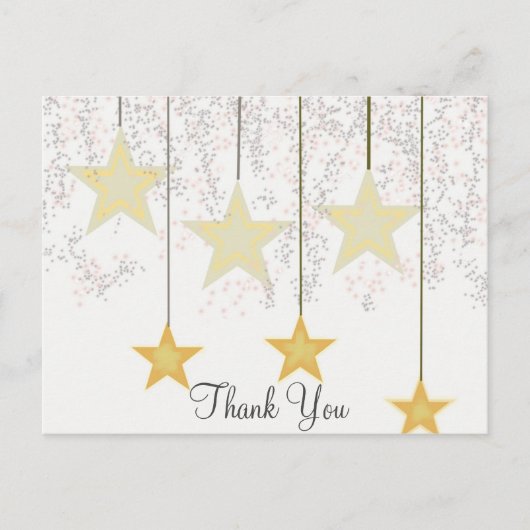 Trendy Inexpensiv Gold Glitzer Black Vielen Dank Postkarte (Vorderseite)