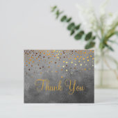 Trendy Inexpensiv Gold Glitzer Blue Vielen Dank Postkarte (Stehend Vorderseite)