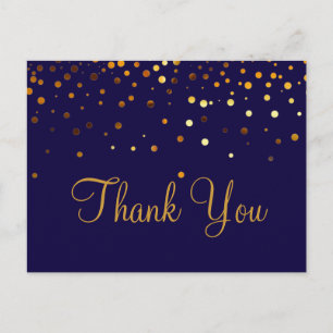 Trendy Inexpensiv Gold Glitzer Blue Vielen Dank Postkarte