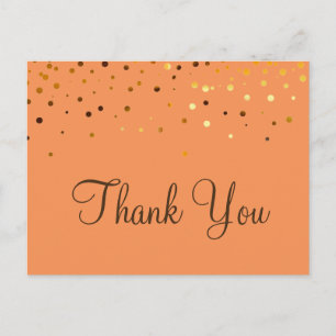 Trendy Inexpensiv Gold Glitzer Orange Vielen Dank Postkarte
