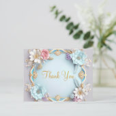 Trendy Inexpensiv Gold Glitzer White Danke, Pos Postkarte (Stehend Vorderseite)