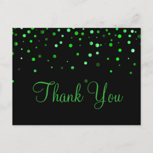 Trendy Inexpensiv Green Glitzer Black Vielen Dank Postkarte