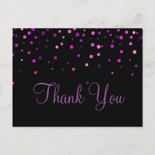 Trendy Inexpensiv Lila Glitzer Black Vielen Dank Postkarte