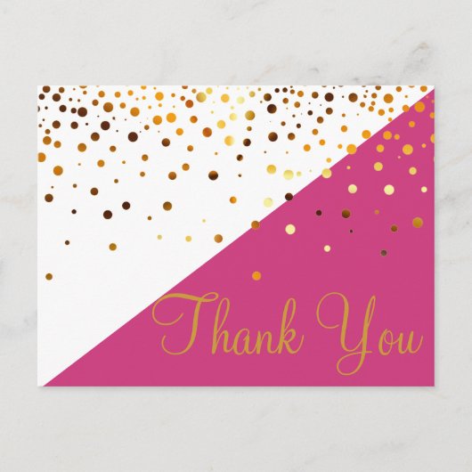 Trendy Inexpensive Gold Glitzer Blue Danke Pos Postkarte (Vorderseite)
