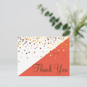 Trendy Inexpensive Gold Glitzer Blue Danke Pos Postkarte (Stehend Vorderseite)