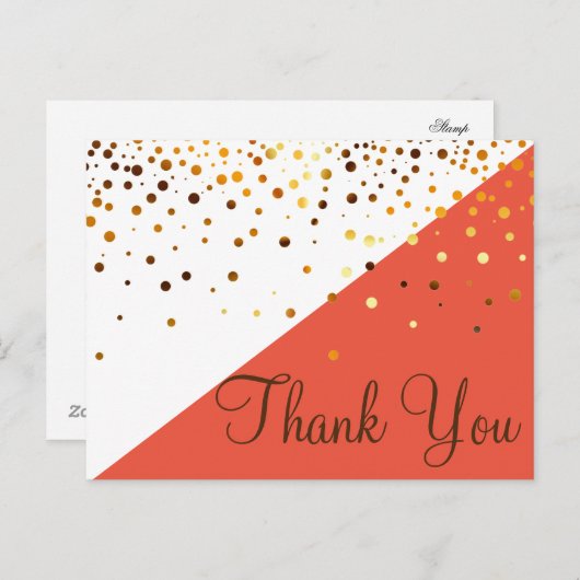 Trendy Inexpensive Gold Glitzer Blue Danke Pos Postkarte (Vorne/Hinten)