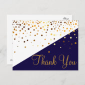 Trendy Inexpensive Gold Glitzer Blue Vielen Dank Postkarte (Vorne/Hinten)
