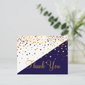 Trendy Inexpensive Gold Glitzer Blue Vielen Dank Postkarte (Stehend Vorderseite)