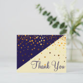 Trendy Inexpensive Gold Glitzer Blue Vielen Dank Postkarte (Stehend Vorderseite)
