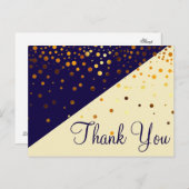 Trendy Inexpensive Gold Glitzer Blue Vielen Dank Postkarte (Vorne/Hinten)
