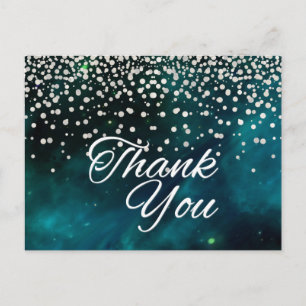 Trendy Inexpensive White Glitzer Black Vielen Dank Postkarte