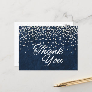 Trendy Inexpensive White Glitzer Black Vielen Dank Postkarte