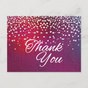 Trendy Inexpensive White Glitzer Black Vielen Dank Postkarte