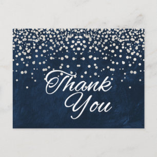 Trendy Inexpensive White Glitzer Black Vielen Dank Postkarte