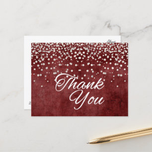Trendy Inexpensive White Glitzer Vielen Dank Postkarte