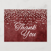 Trendy Inexpensive White Glitzer Vielen Dank Postkarte (Vorderseite)