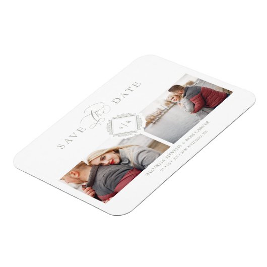 Trendy Initial Chic Ornament Anspruchsvolle Hochze Magnet (Linke Seite)