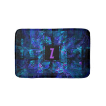 Trendy Initial Letter Monogram Shimmering Blue