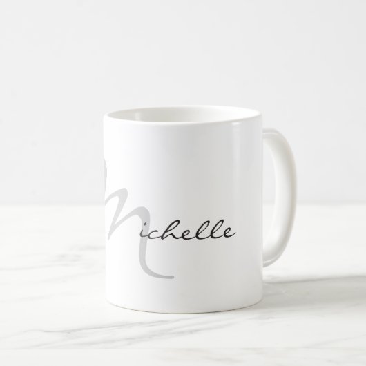 Trendy Initial Letter & Name Calligrahy Chic Kaffeetasse (VorderseiteRechts)