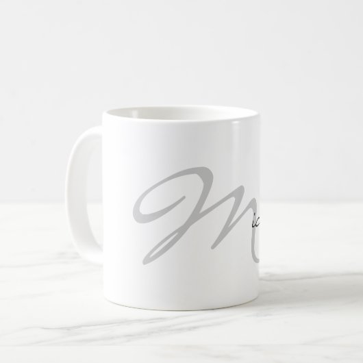 Trendy Initial Letter & Name Calligrahy Chic Kaffeetasse (Vorderseite Links)