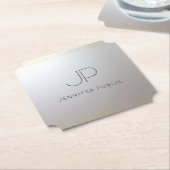 Trendy Initial Monogram Gold Silver Template Untersetzer (angewinkelt)