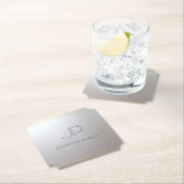 Trendy Initial Monogram Gold Silver Template Untersetzer (Vor Ort)