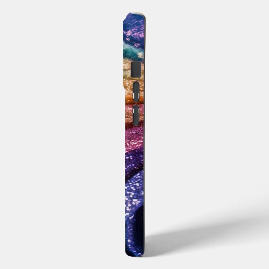 Trendy Initials Eleganter Rainbow Glitzer Case-Mate iPhone Hülle (Rückseite / Links)
