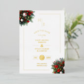 Trendy Initials Floral Christmas Bouquets Foto Folieneinladung (Stehend vorne)