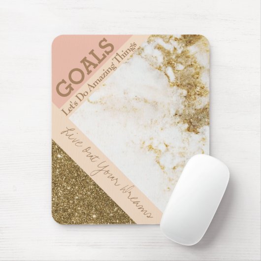 Trendy Inspirierend Goals Spark Gold Pink Imitate  Mousepad (Mit Mouse)