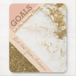 Trendy Inspirierend Goals Spark Gold Pink Imitate  Mousepad