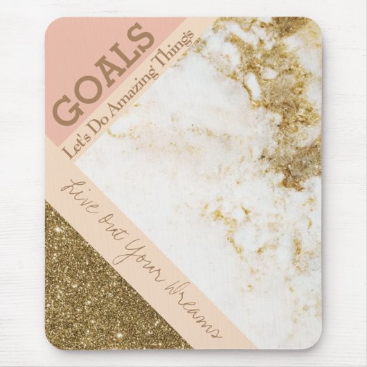 Trendy Inspirierend Goals Spark Gold Pink Imitate  Mousepad (Vorne)