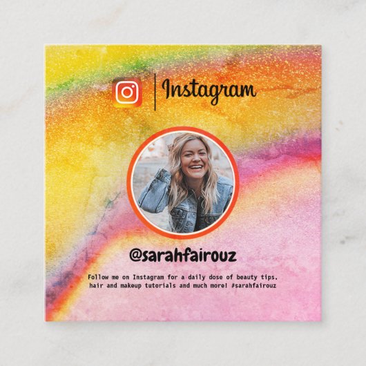 Trendy Instagram Card Telefonnummerkarte (Vorderseite)