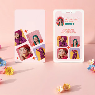 Trendy Instagram Folgen Sie mir Foto Grid Design Visitenkarte