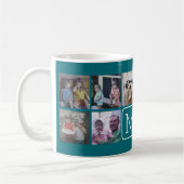 Trendy Instagram Foto Collage Custom Monogram Kaffeetasse (Links)