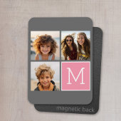 Trendy Instagram Foto Collage Custom Monogram Magnet