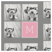 Trendy Instagram Foto Collage Custom Monogram Stoff (Nahaufnahme)