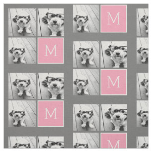 Trendy Instagram Foto Collage Custom Monogram Stoff