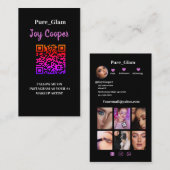Trendy,Instagram Foto Collage QRcode Business C Visitenkarte (Vorne/Hinten)